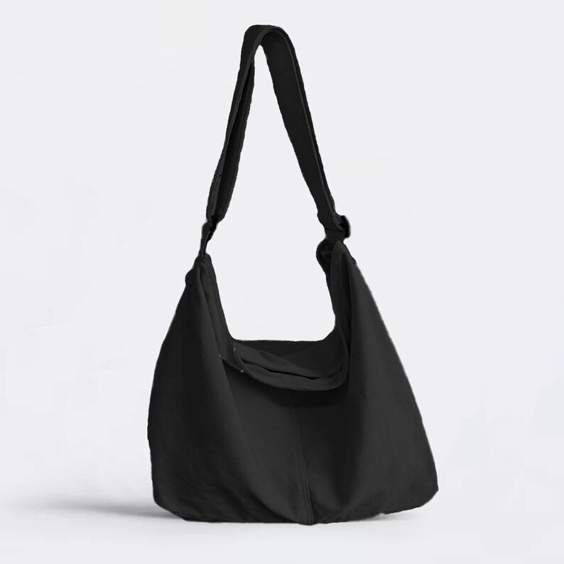 Simplicity Messenger Bag, Canvas Cotton Shoulder Bag, Minimalist