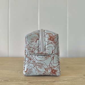 Handmade Travel Makeup Bag, Floral Cosmetic Organizer image 17