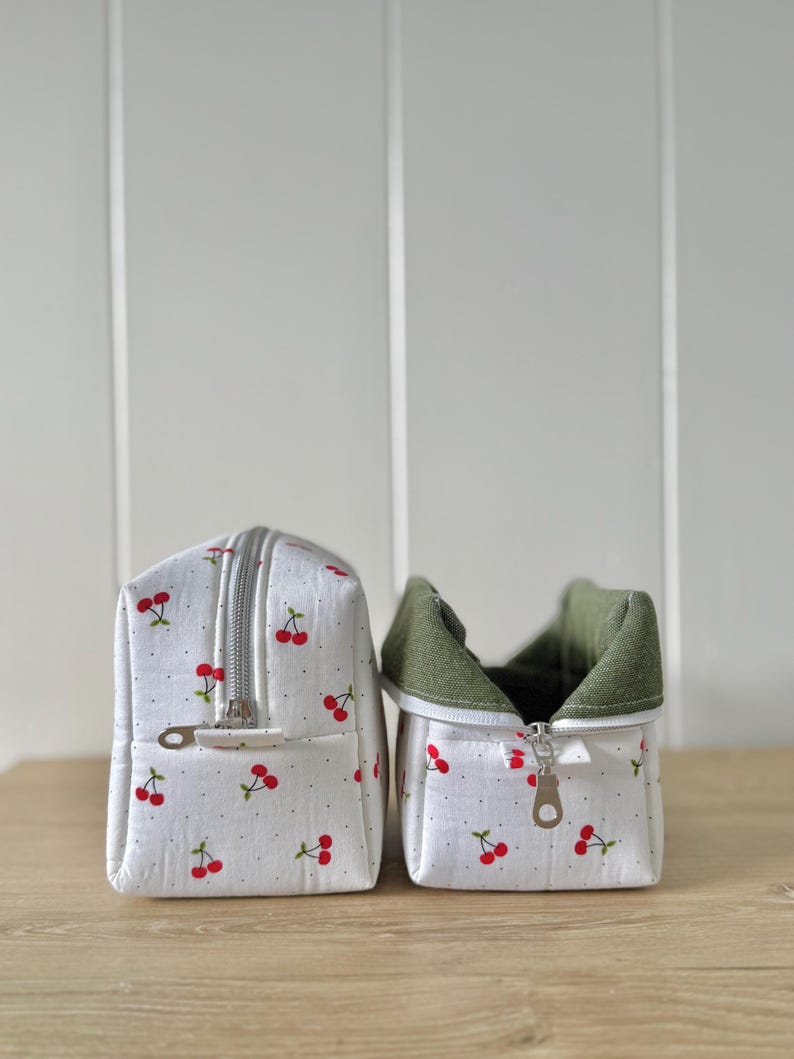 Handmade Travel Makeup Bag, Floral Cosmetic Organizer image 8