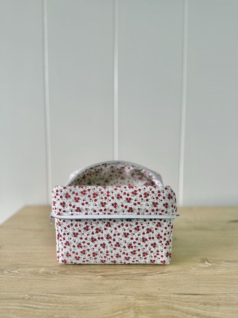 Handmade Travel Makeup Bag, Floral Cosmetic Organizer image 12