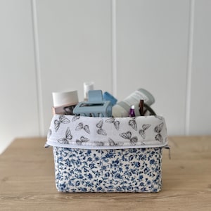 Handmade Travel Makeup Bag, Floral Cosmetic Organizer image 16
