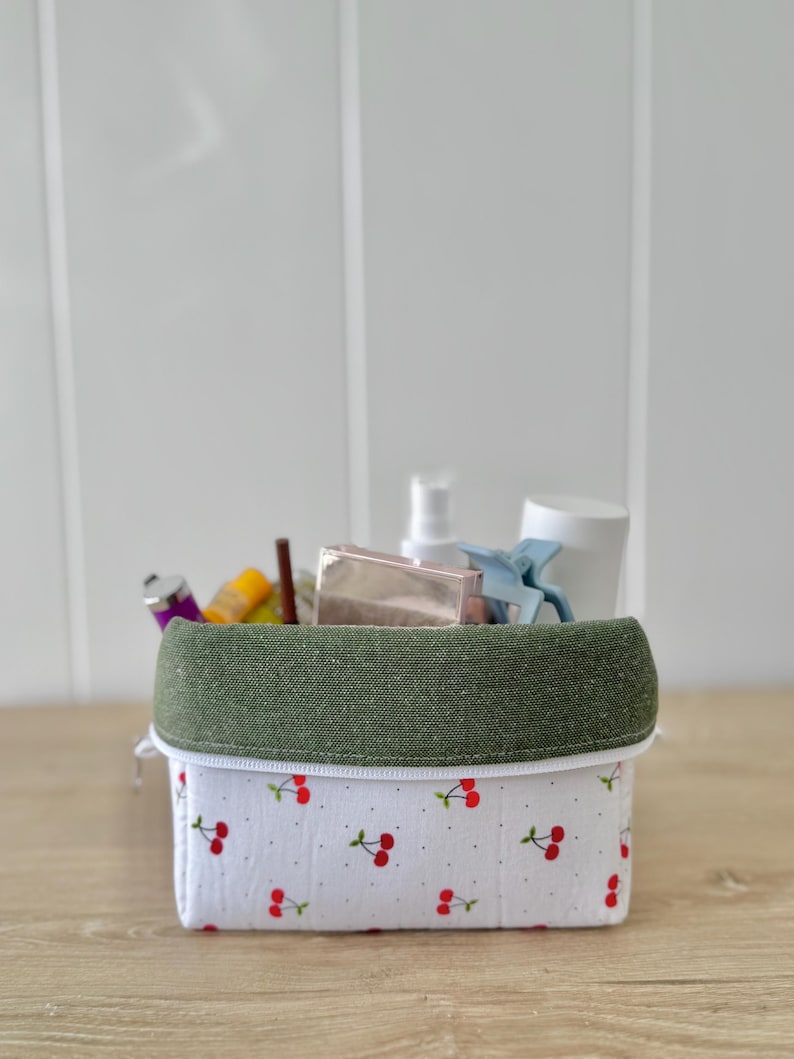 Handmade Travel Makeup Bag, Floral Cosmetic Organizer image 7