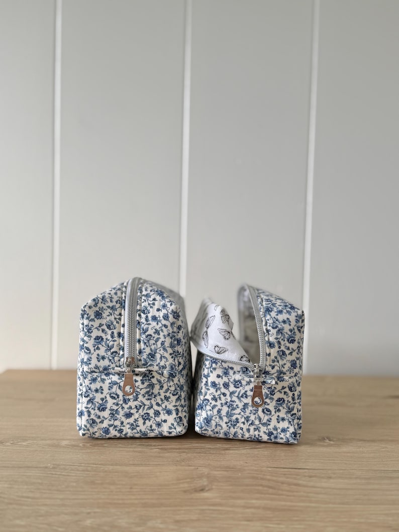 Handmade Travel Makeup Bag, Floral Cosmetic Organizer image 15