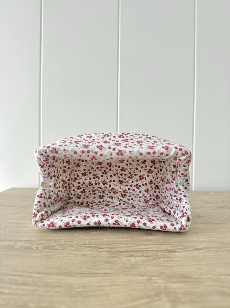 Handmade Travel Makeup Bag, Floral Cosmetic Organizer image 13