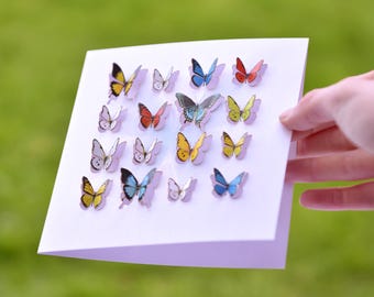Cartão em branco de borboleta - Cartão de escultura 3D - Cartão para mulheres, Cartões para ela, Presente para jardineiro, amante de borboletas, amante da natureza, Feito no Reino Unido /LS11