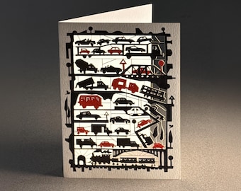 Tarjeta en blanco troquelada con láser para amantes de los coches - Tarjeta de vehículos - Tarjeta artística, Tarjetas para ella, Tarjetas para él, Hecho en el Reino Unido /E37