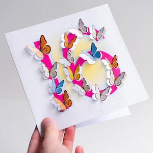 Carte d'anniversaire de 16 ans papillon - carte sculpture 3D - carte de joyeux anniversaire 16 ans, cartes pour elle, cartes pour lui, fabriquées au Royaume-Uni/LS25