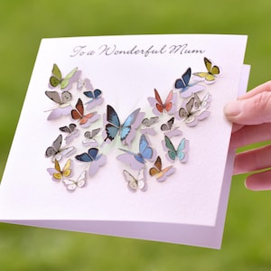 Vlinderkaart voor een geweldige moeder, Moederdagkaart, kaart voor vrouwen, kaarten voor haar, vlinderliefhebber, natuurliefhebber, Made in UK /LS43