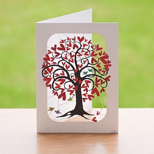 Leere Valentinstagskarte - Valentinstag Baum der Herzen Karte - Jubiläumskarte - Lasercut Karte - Lasercut Karte - PM245