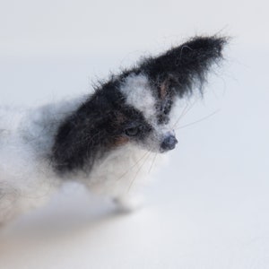 Custom Pet Ornament/ Personalised Miniature Pet Portrait / Made to Order Posable Needle Felted Dog Sculpture/ Papillon Dog / Cute Little Dog image 8