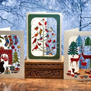 Christmas Multi Pack, Laser cut Christmas cards, Pack of 3 Christmas Cards, 3D Xmas Card, Card for her, Card for him,Made in UK, Xmas Pack 3
