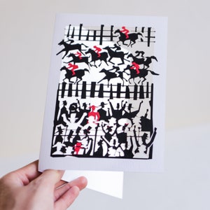 Blanco renpaardkaart - paardenraceskaart - Blanco kaart, Ascot Card, Art Card, kaarten voor haar, kaarten voor hem, gemaakt in het Verenigd Koninkrijk /E57