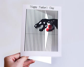 Happy Father's Day Dinosaur with Gift Card - T Rex card - Birthday Card, Boy's Birthday Card, Cards for him, Made in the UK/E17