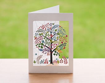 Blank Tree Card - Tree of Life Card - Colourful Tree of Wisdom Blank Card - Nature Blank Card - Lasercut 3D  Birthday Card