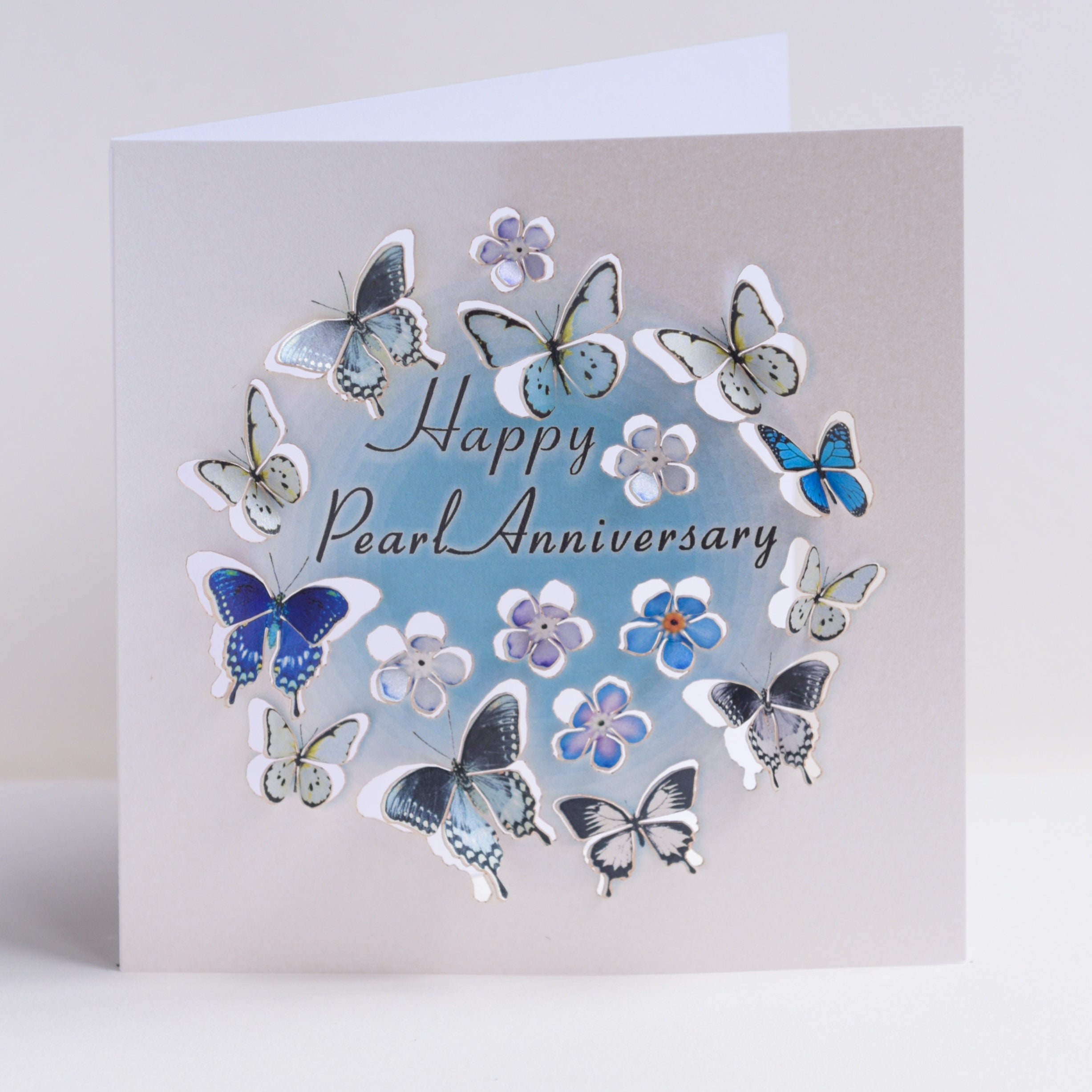 Pearl Anniversary Butterfly Card Anniversary Greeting Card - Etsy