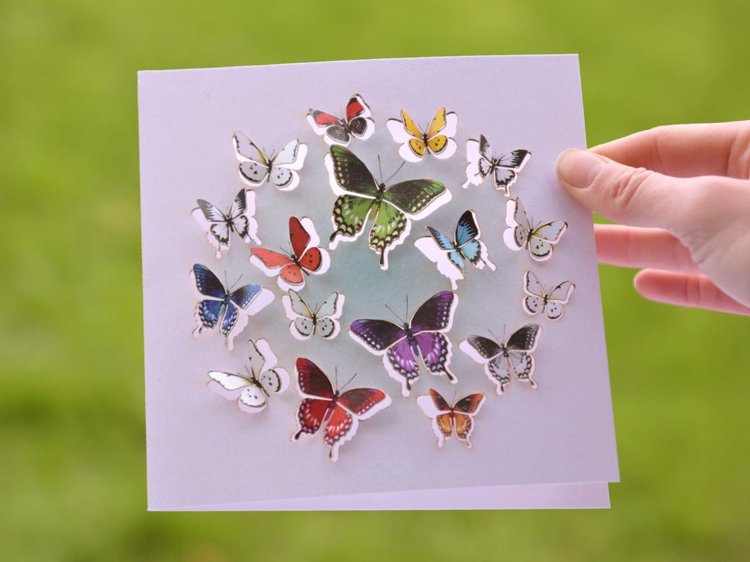 Butterfly Blank Card - 3D Sculpture Card - Card for Women, Cards for ...