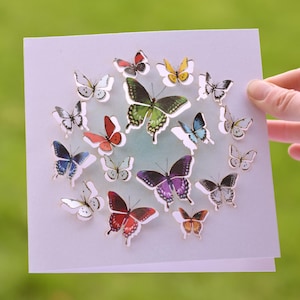 Schmetterling Blanko Karte - 3D Skulptur Karte - Karte für Frauen, Karten für Sie, Geschenk für Gärtner, Schmetterling Liebhaber, Naturliebhaber /LS04