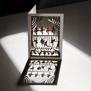 Ballett-Theater Karte - Blanko-Karte - Einzigartige Geburtstagskarte, Lasercut Karte, Ballerina Karte, Karten für Sie, Karten für Ihn, Made in the UK /E53