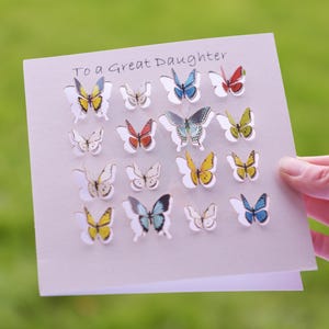 An eine große Tochter Schmetterlingskarte - 3D Skulpturenkarte - Karte für Frauen, Karten für Sie, Geschenk für Gärtner, Schmetterlingsliebhaber / LS44