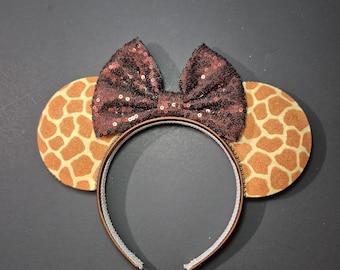 Animal print Mickey ears, Giraffe print Mouse ears, Mickey Mouse ears, Minnie Mouse ears, Animal Kingdom, Disney ears headband, adult mickey