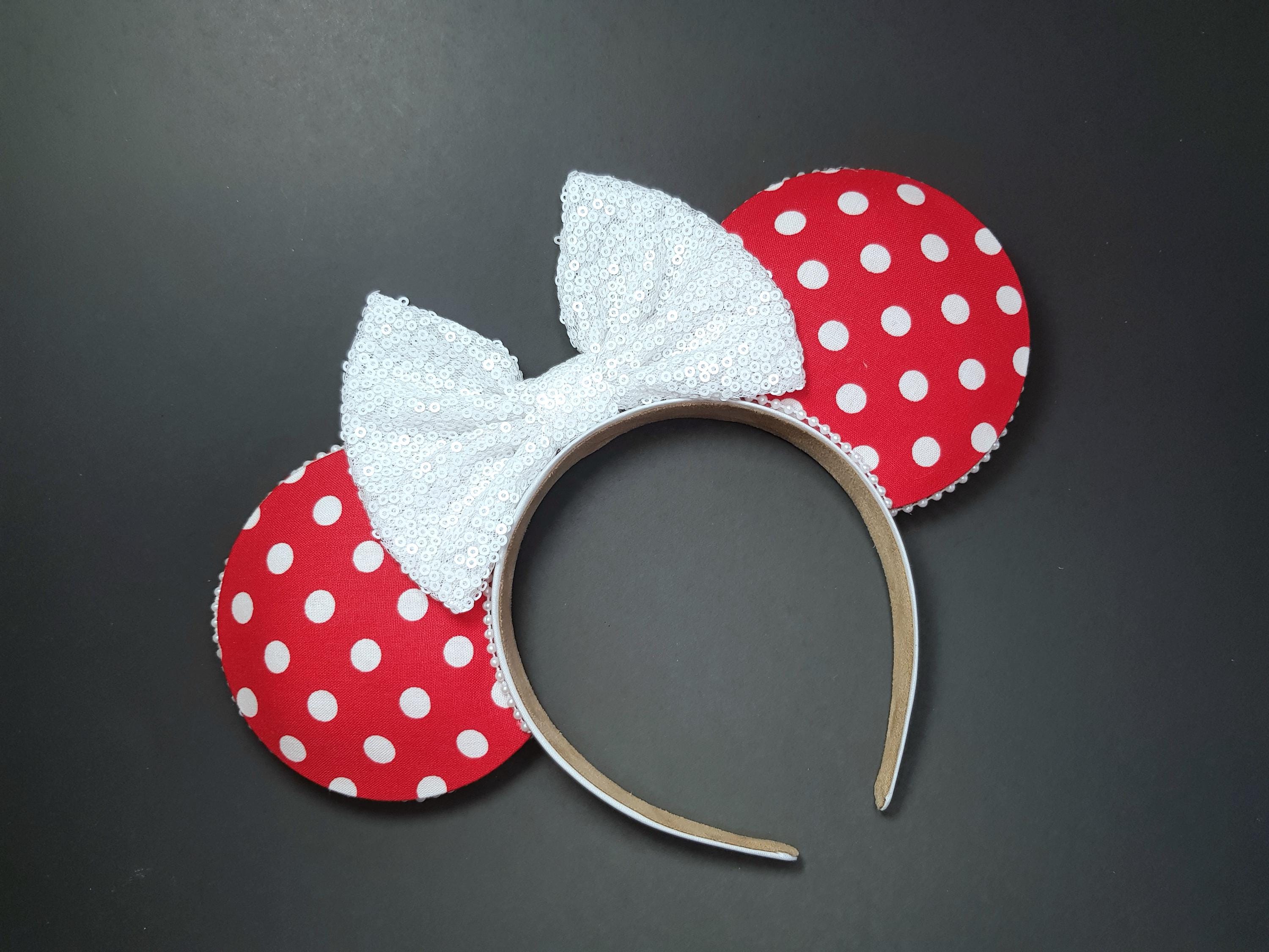 Women Yellow Polka Dots Festive Shiny Bow Sequin Mickey Mouse Headband s-l1200.jpg main image 2