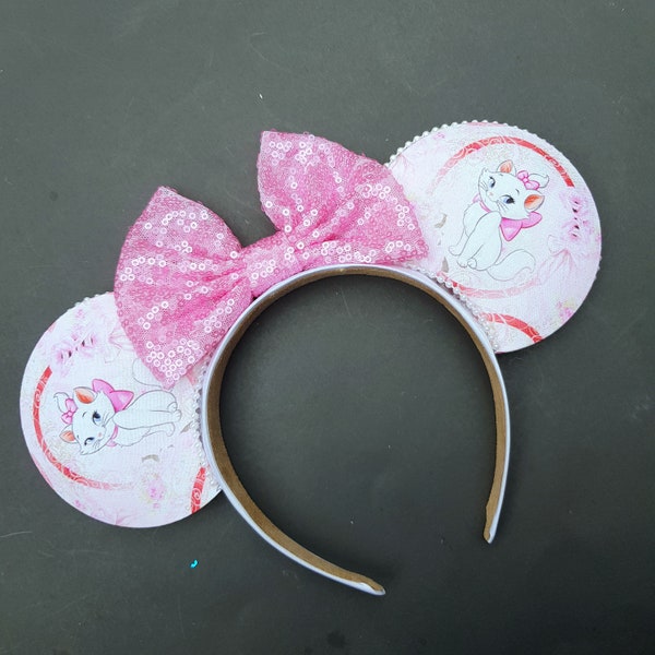 Marie Mickey ears, Marie Minnie Ears, Aristocat mouse ears, Mickey ears adult, Minnie Mouse ears headband, cat Mickey ears, Marie Disney ear