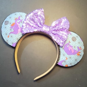 Figment Mickey ears, journey into imagination Mouse ears, Disney World, outfit, Disneyland bounding, purple dragon headband