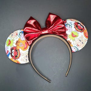 Muppet mickey ears, muppet minnie ears, muppet mouse ears, mickey ears headband, minnie ears headband, mickey ears muppet, minnie ears muppe