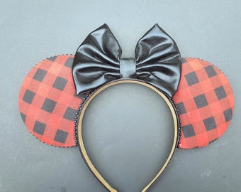 Buffalo Plaid Mickey Ears, Plaid Minnie Ears, Christmas  display picture 3