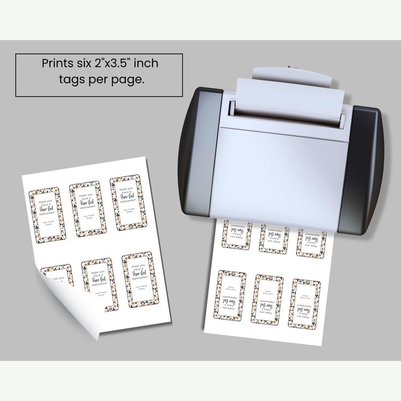 Halloween Party Favor Tag Template, Printable Treat Bag Tag, Cat Theme