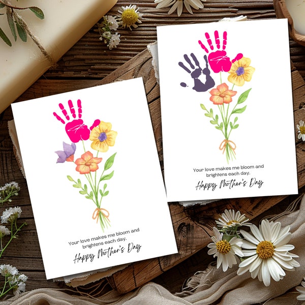 Mother's Day Printable Template, Handprint Art, Kid's Handprint Keepsake, Crafts for Kids, Mother's Day Gift, Instant Download