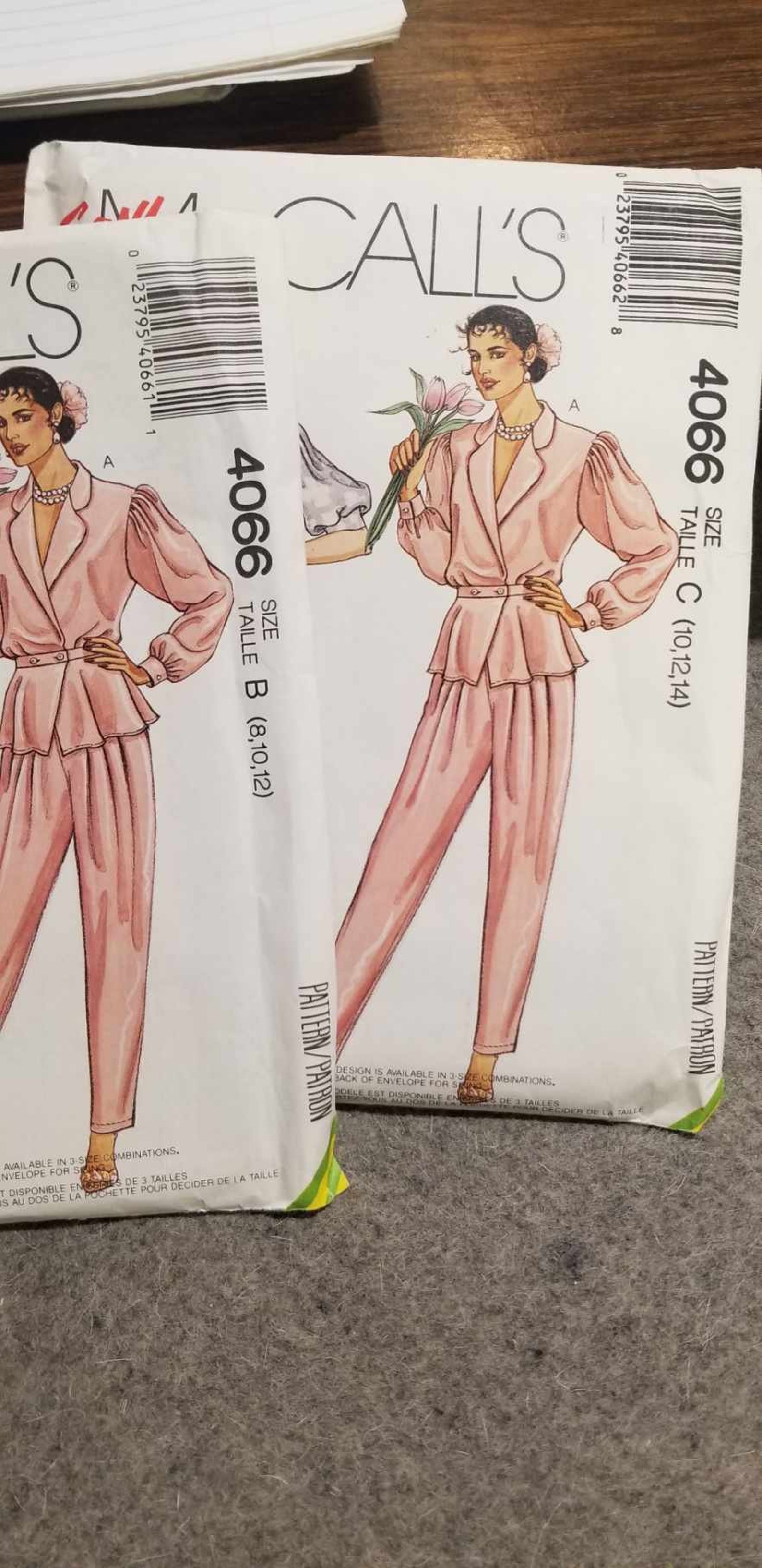 Style 4066 Pattern Vintage Mccall's #4066 EASY Sewing Pattern Misses' Top, Skirt, & Pants ...