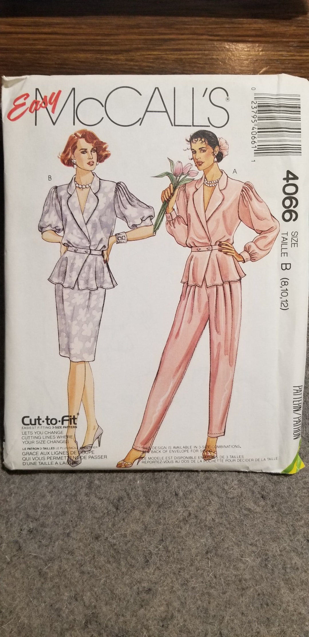 Style 4066 Pattern Vintage Mccall's #4066 EASY Sewing Pattern Misses' Top, Skirt, & Pants ...