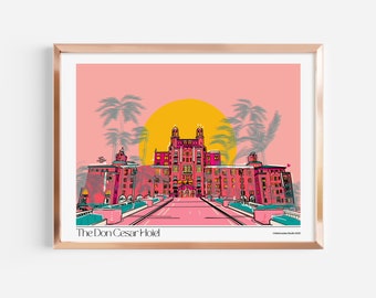 THE DON CESAR Hotel | Digital Download | 16x20 inches | Retro Wall Art