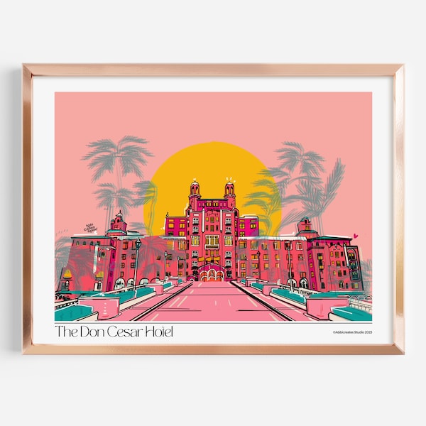 Hotel Dom César | Download digital | 16x20 polegadas | Arte de parede retrô