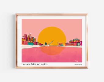 Buenos Aries Art Print | Digital Download | 16x20 inches | Retro Wall Art