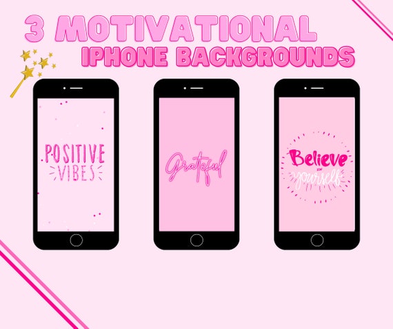 3 Pink Motivational Phone Wallpapers Girly Backgrounds - Etsy 3 Pink Motivational Phone Wallpapers Girly Backgrounds - Etsy