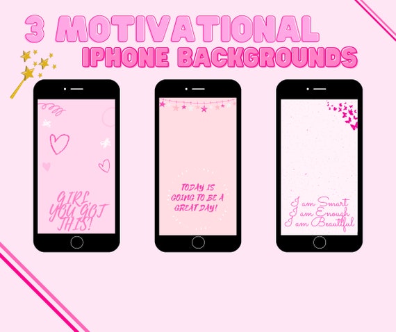 3 Rosa Motivierende Telefon Hintergrundbilder Madchenhafte Etsy