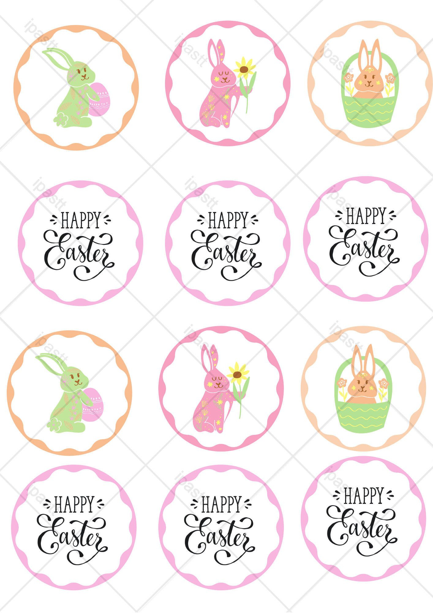 12 Edible Happy Easter Cupcake Toppers 2 / 5cm Pre-Cut | Etsy 12 Edible Happy Easter Cupcake Toppers 2 / 5cm Pre-Cut | Etsy