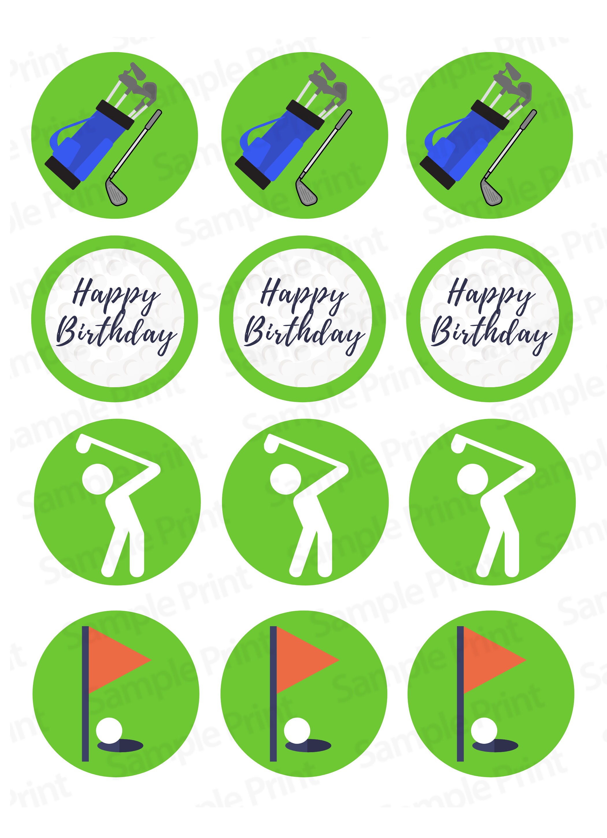 12 Edible Golf Cupcake Toppers 2 / 5cm Pre-cut Golf - Etsy UK
