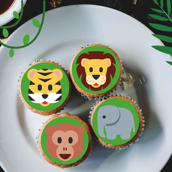 Jungle Cupcake Toppers Etsy UK