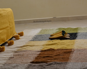 Berber striped rug, Handmade Moroccan rug, made by Berber artisans in Morocco