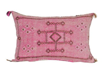 Berber Pink Cactus Silk Pillow Cover (21x13)