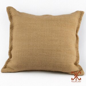 Moroccan Wool Pillow Cover – Natural Dyed Mustard Berber Cushion | 20x20 Boho Home Decor