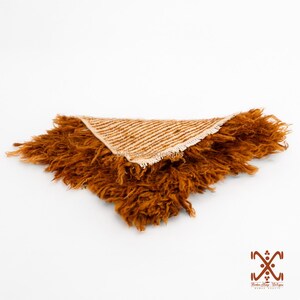 Naturally Dyed Handmade Shaggy Wool Rug – Natural Brown, Berber Moroccan Artisan Craft | Custom Sizes, Boho Home Decor