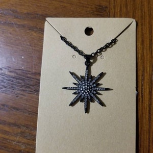 Black Star Burst Necklace