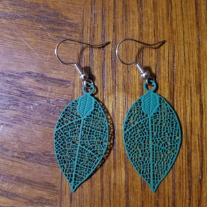 Green Leaf Earrings