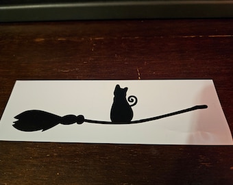 Cat(s) on a Broom Decal