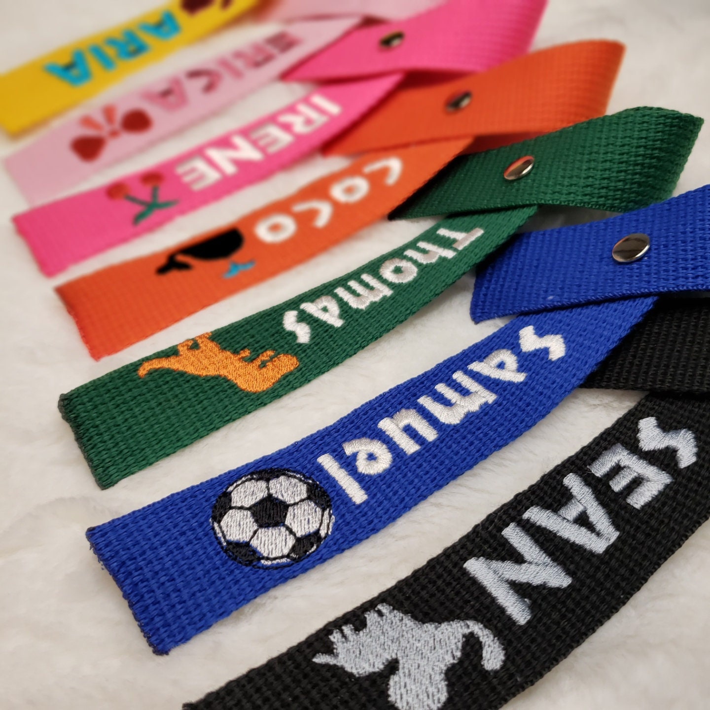 Personalized School Bag Tag Embroidery Accessory Kids Name Etsy