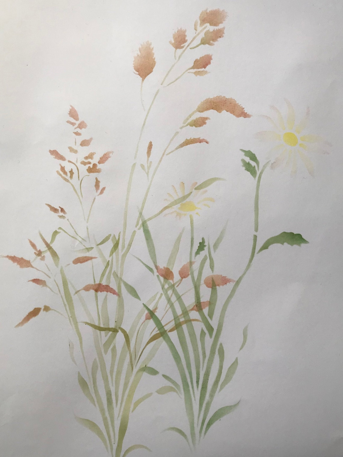 Meadow Grasses 2 Botanical Stencil Etsy
